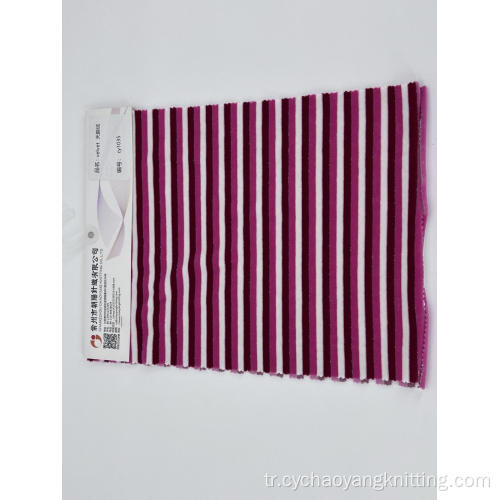 % 100 polyester şerit örme mikrofiber kadife kumaş